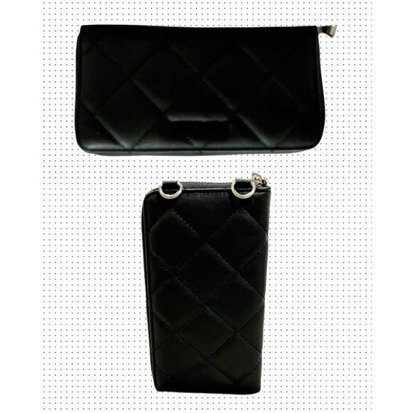 STEVE MADDEN Black Gray BEMMET Pouch WALLET Wristlet Trio CROSSBODY Bag - Picture 5 of 8